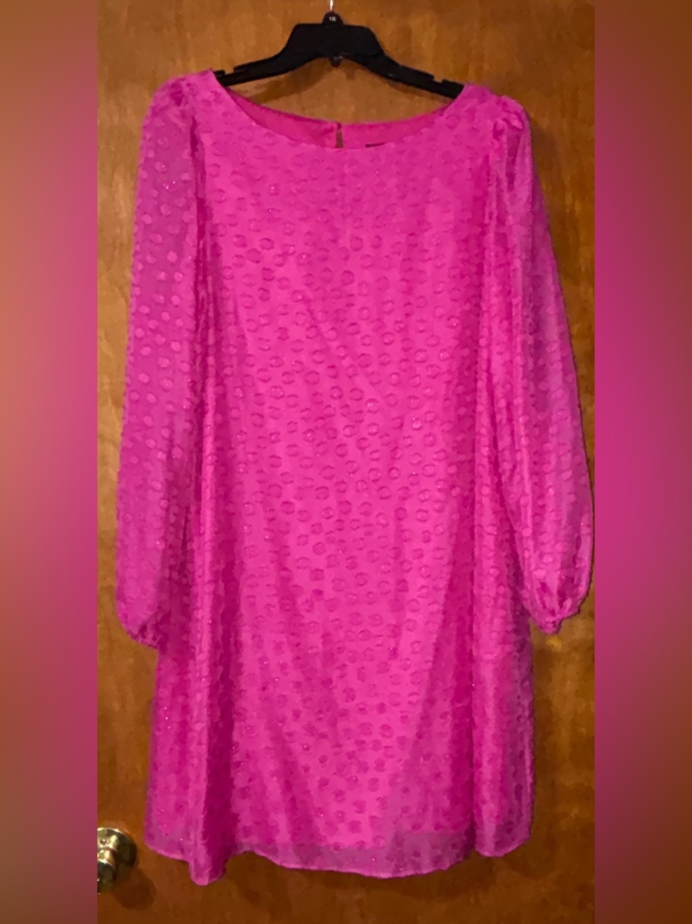 Jessica Howard Pink Polka Dot Shimmer Dress in Pink Size Plus 16 NWT
